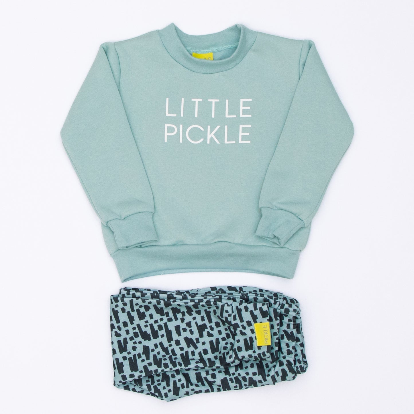 Sage Little Pickle Sweatshirt from the baby and kids clothing collection at Pickle UK.