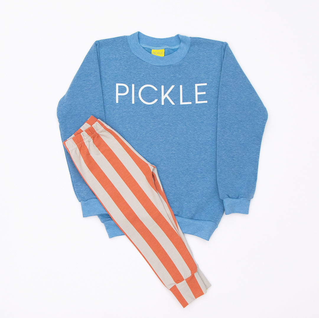Pickle Blue Sweatshirt from the baby and kids clothing collection at Pickle UK.