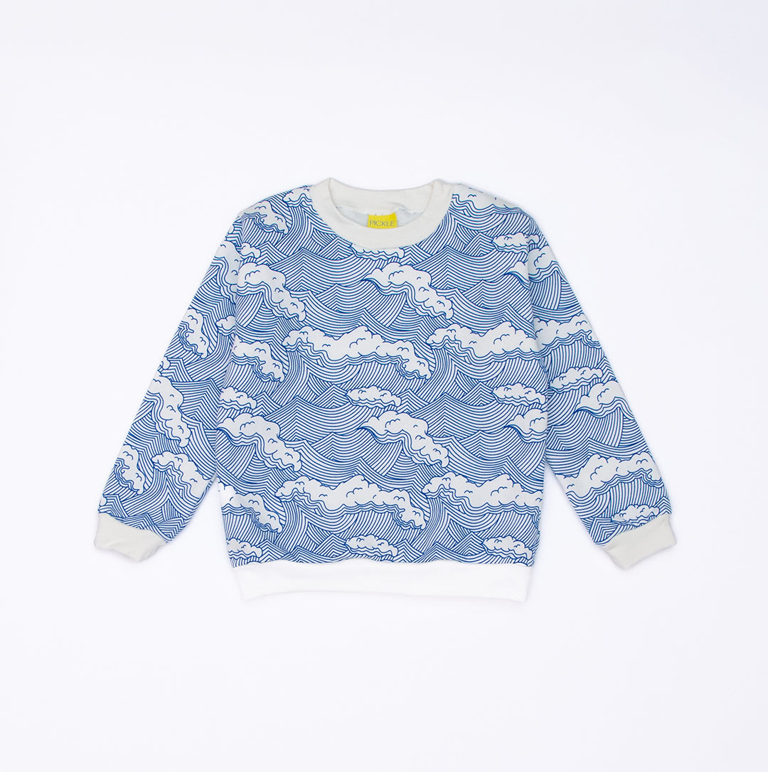 Wave Print Sweatshirt from the baby and kids clothing collection at Pickle UK.