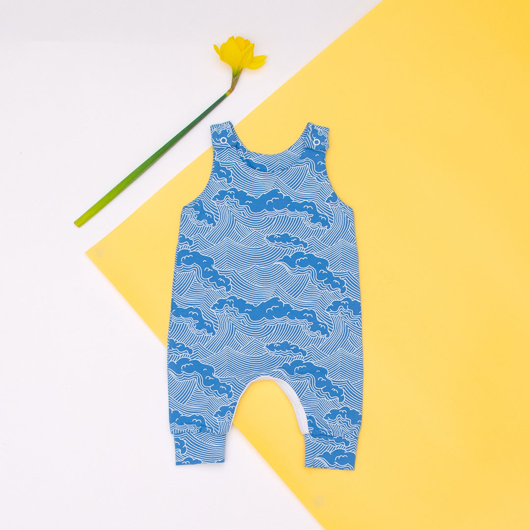 Wave Dungarees from the baby and kids clothing collection at Pickle UK.
