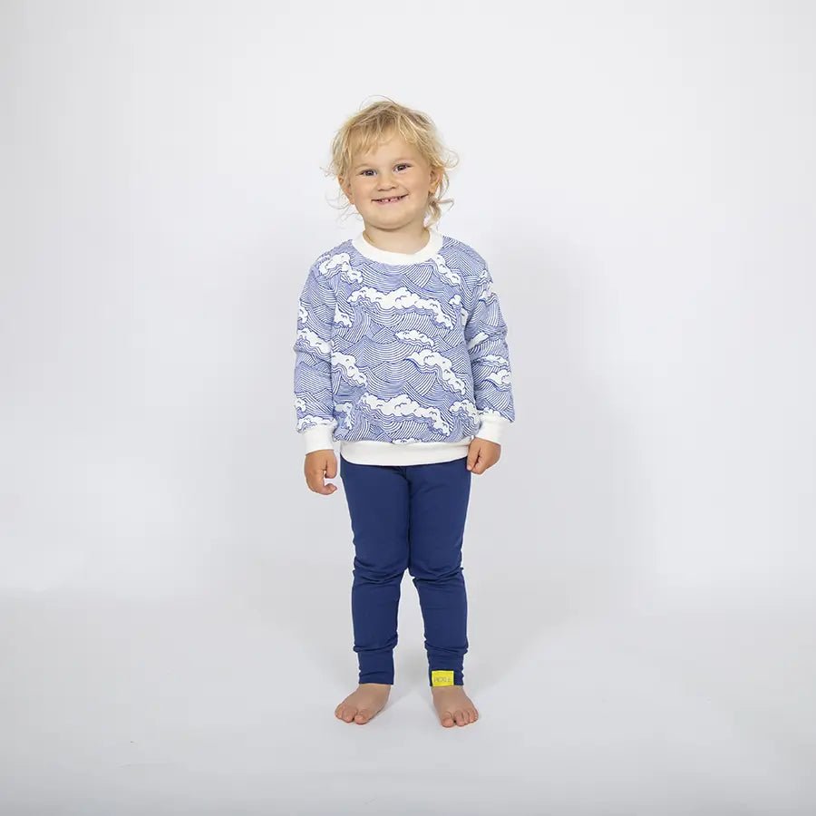 Blue Jersey Leggings from the baby and kids clothing collection at Pickle UK.