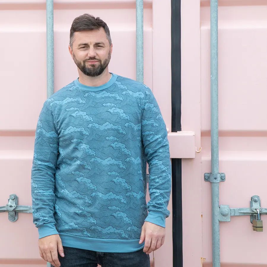 Blue Wave Adult Sweatshirt from the adult clothing collection at Pickle UK.