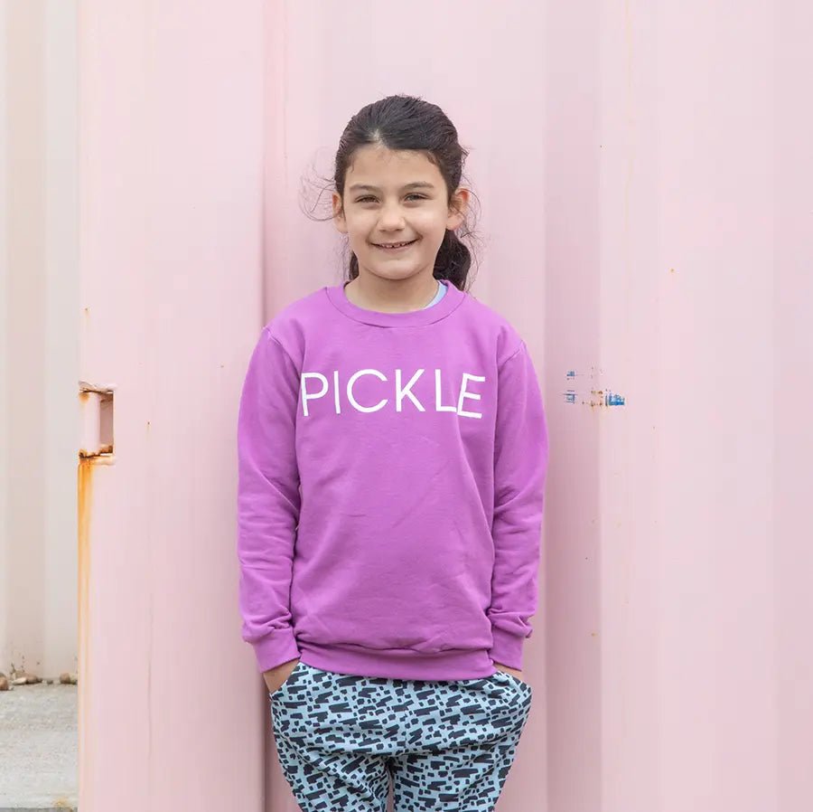 Pickle Violet Sweatshirt from the baby and kids clothing collection at Pickle UK.