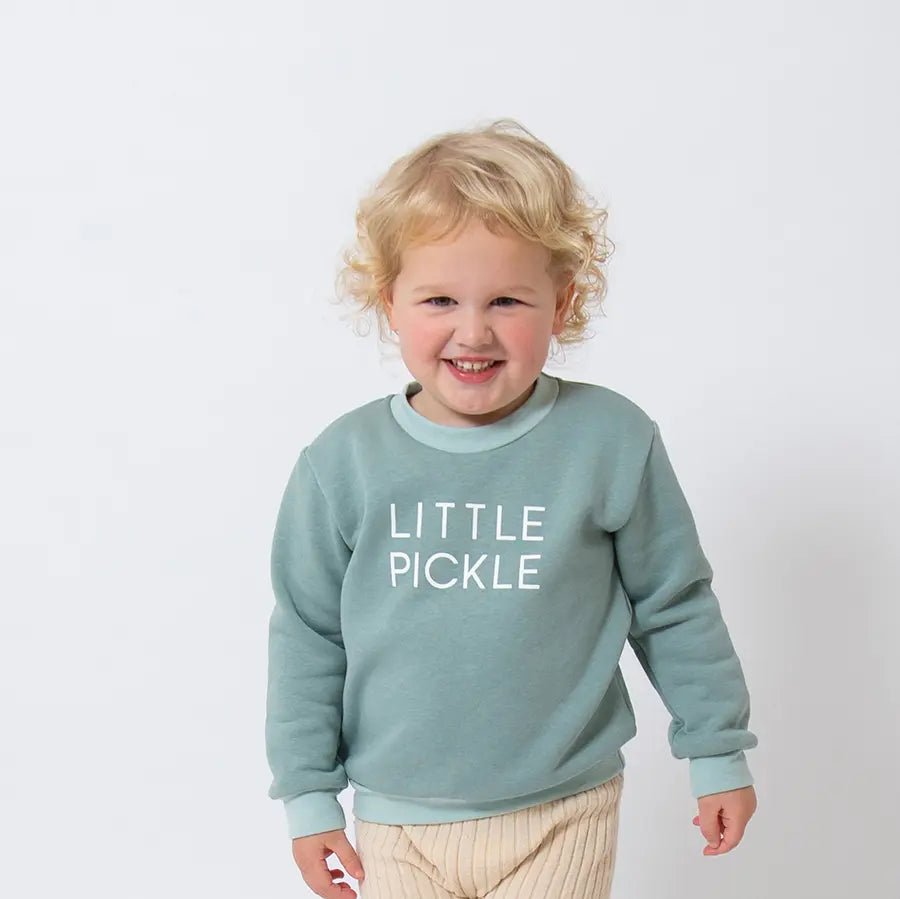 Sage Little Pickle Sweatshirt from the baby and kids clothing collection at Pickle UK.