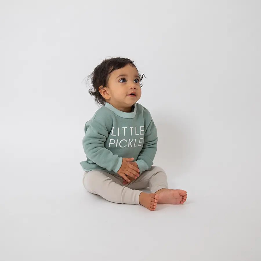 Sage Little Pickle Sweatshirt from the baby and kids clothing collection at Pickle UK.