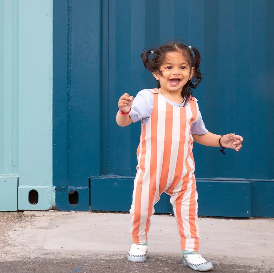 Vertical Stripe Dungarees from the baby and kids clothing collection at Pickle UK.