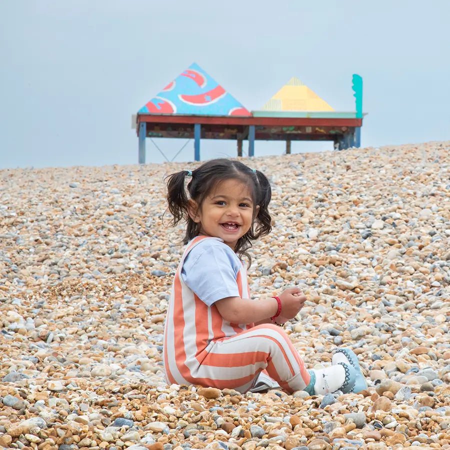 Vertical Stripe Dungarees from the baby and kids clothing collection at Pickle UK.