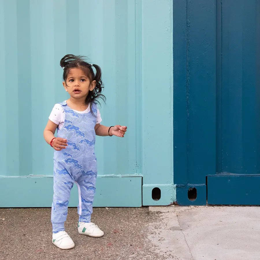 Wave Dungarees from the baby and kids clothing collection at Pickle UK.