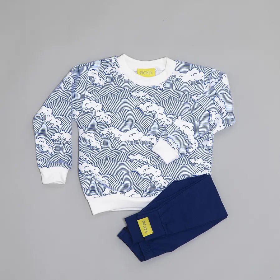 Wave Print Sweatshirt from the baby and kids clothing collection at Pickle UK.