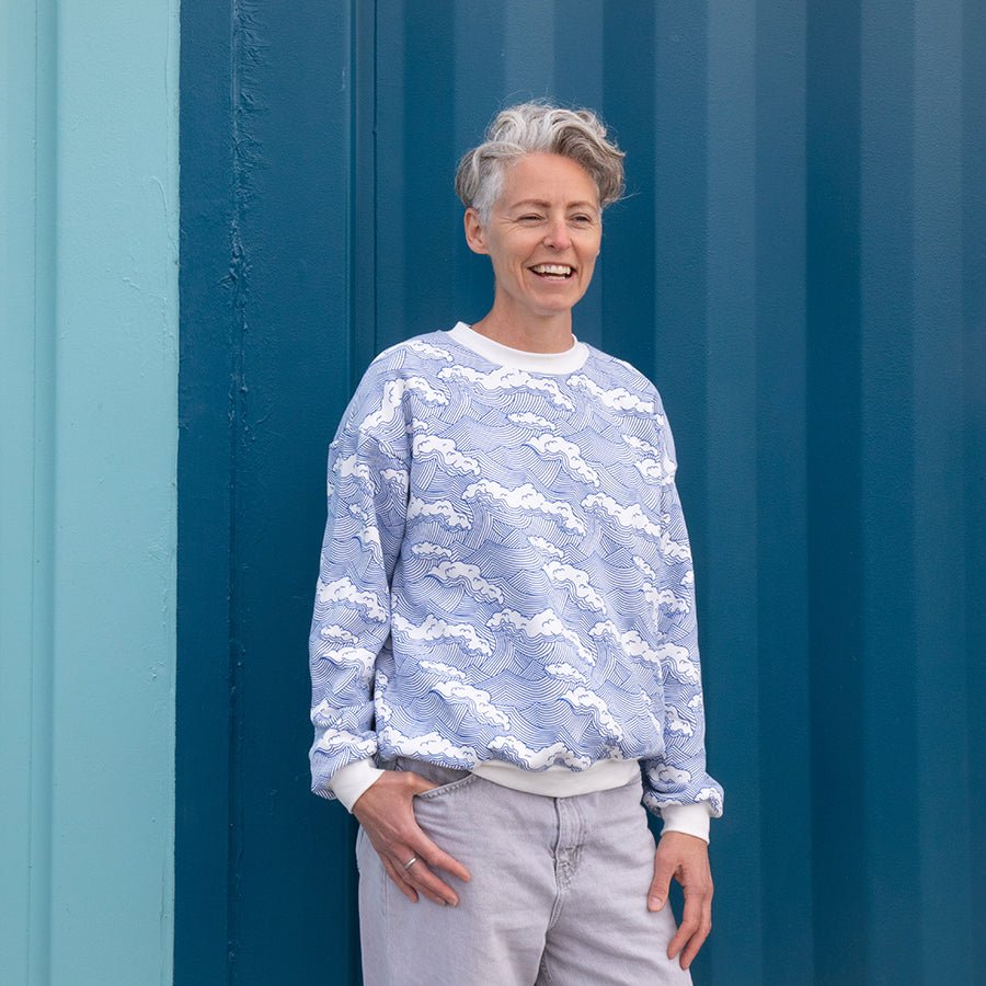 Women Wave Sweatshirt from the adult clothing collection at Pickle UK.