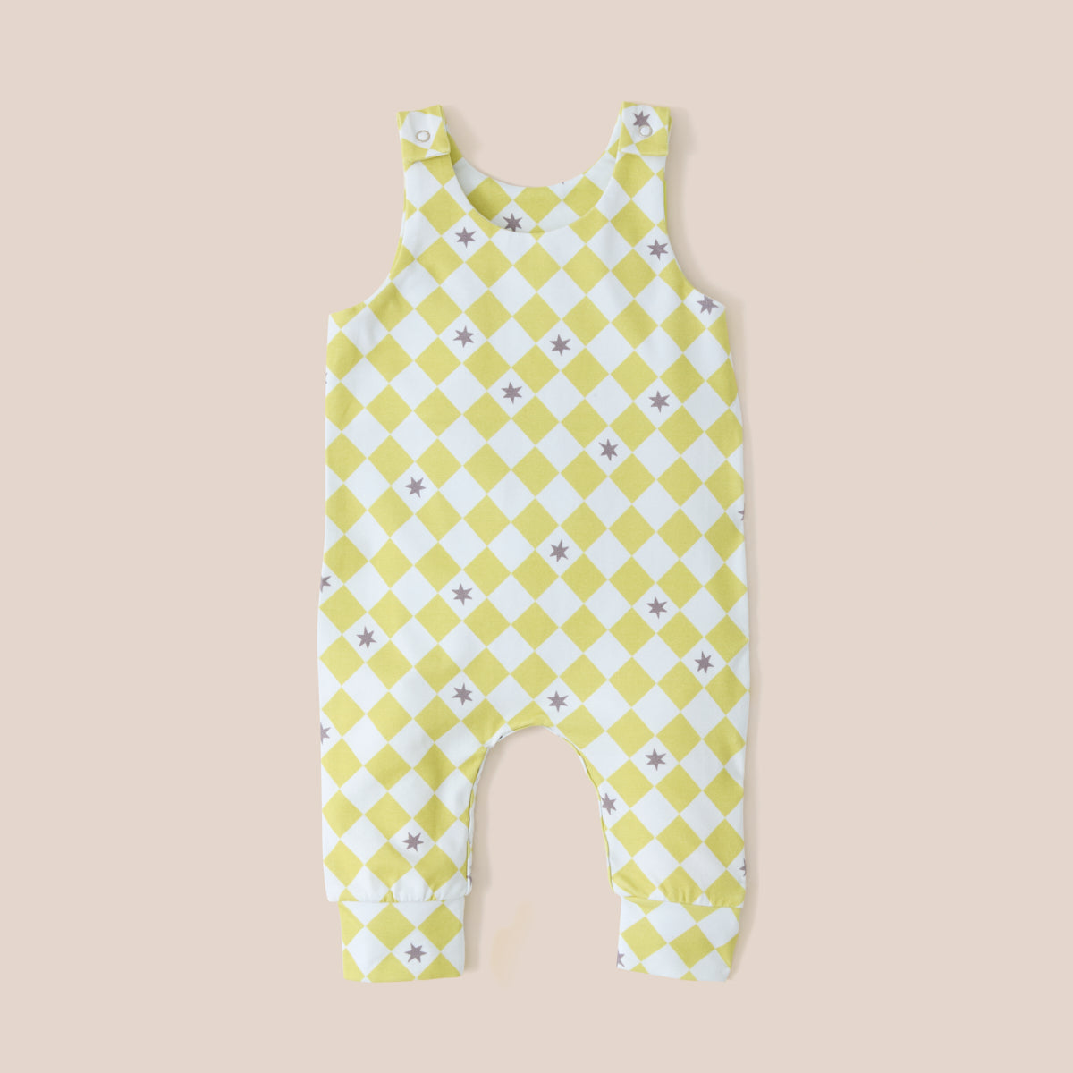 Star Check Print Romper
