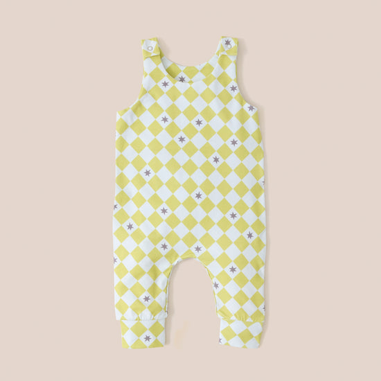 Star Check Print Romper