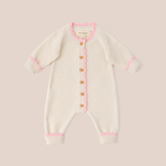 Organic Cotton Knitted Baby Romper