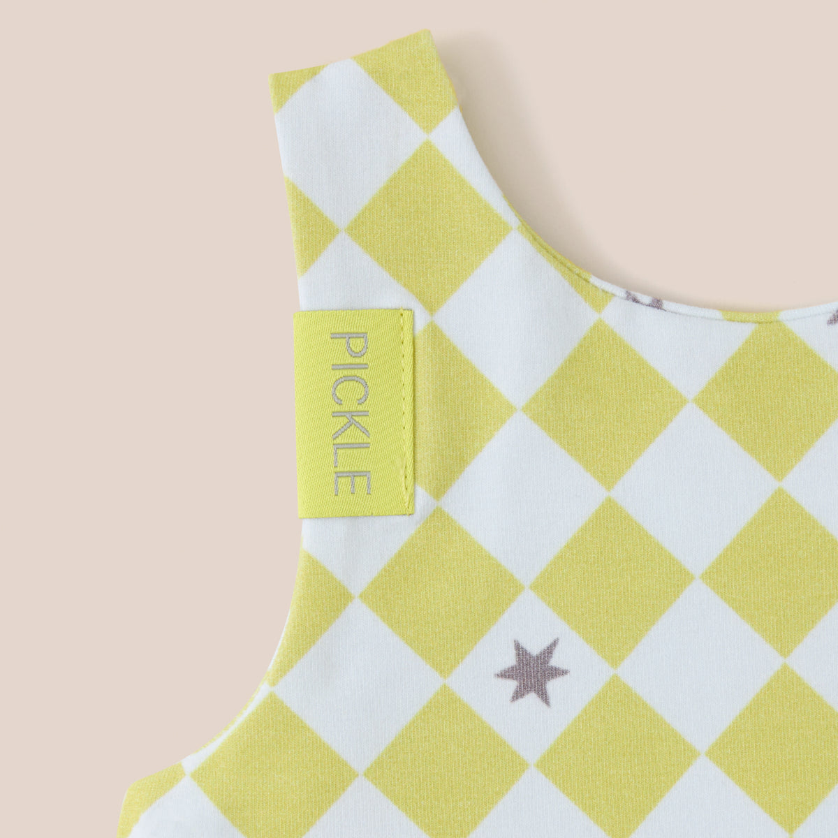 Star Check Print Romper