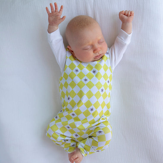 Star Check Print Romper