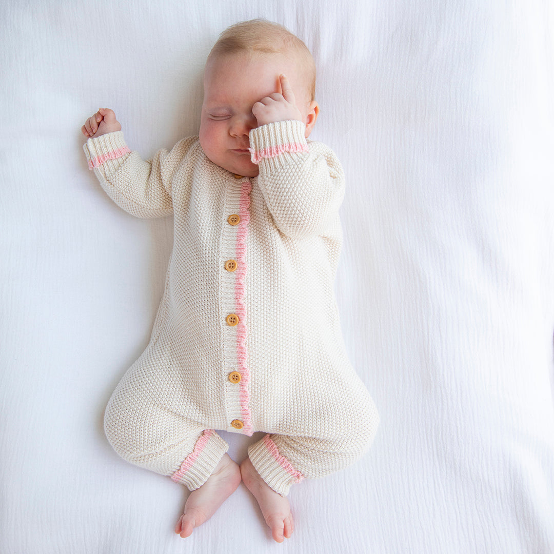 Organic Cotton Knitted Baby Romper