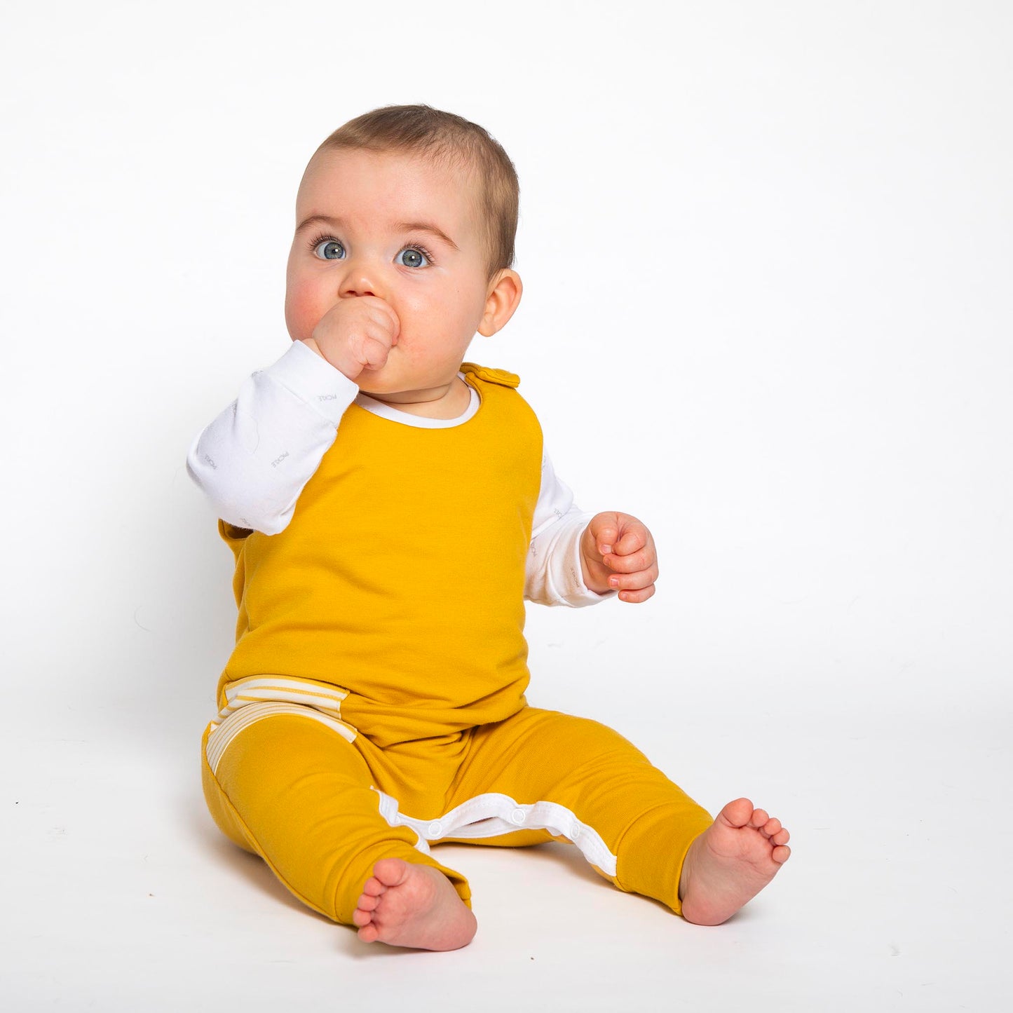 Baby Ochre Stripe Pocket Romper