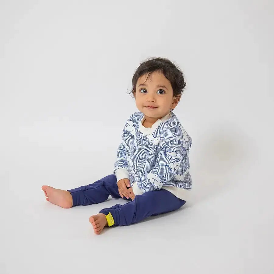 Wave Print Kids Sweatshirt Pickle UK –1