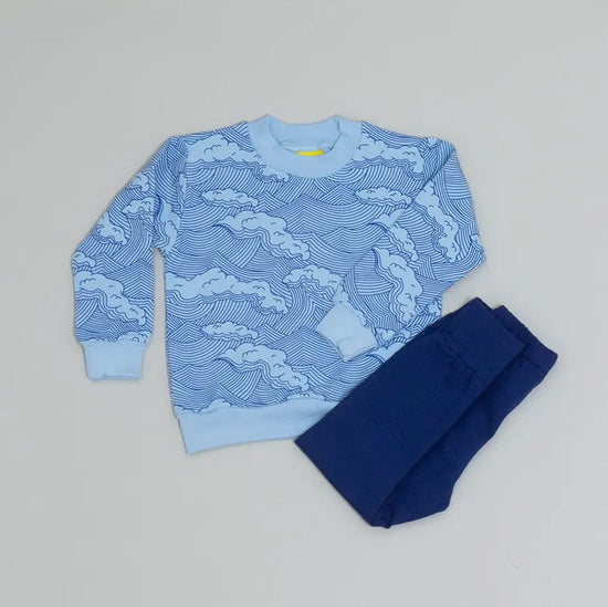 Baby Blue Wave Sweatshirt - Pickle.co.uk