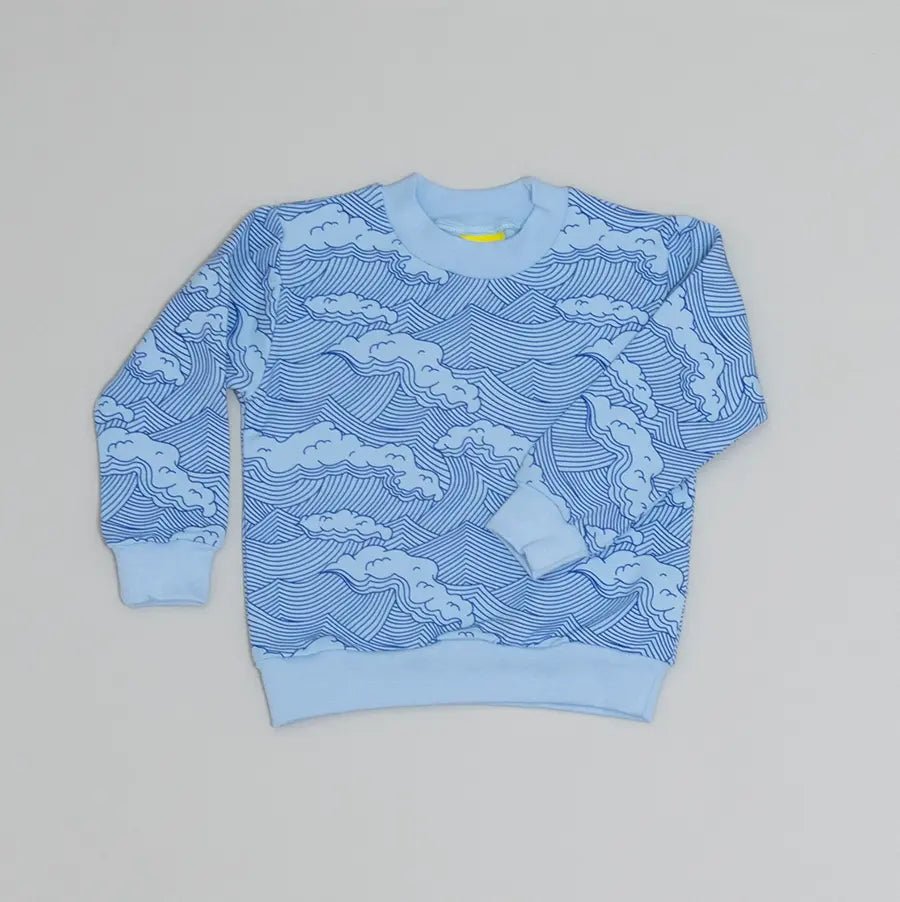 Baby Blue Wave Sweatshirt - Pickle.co.uk